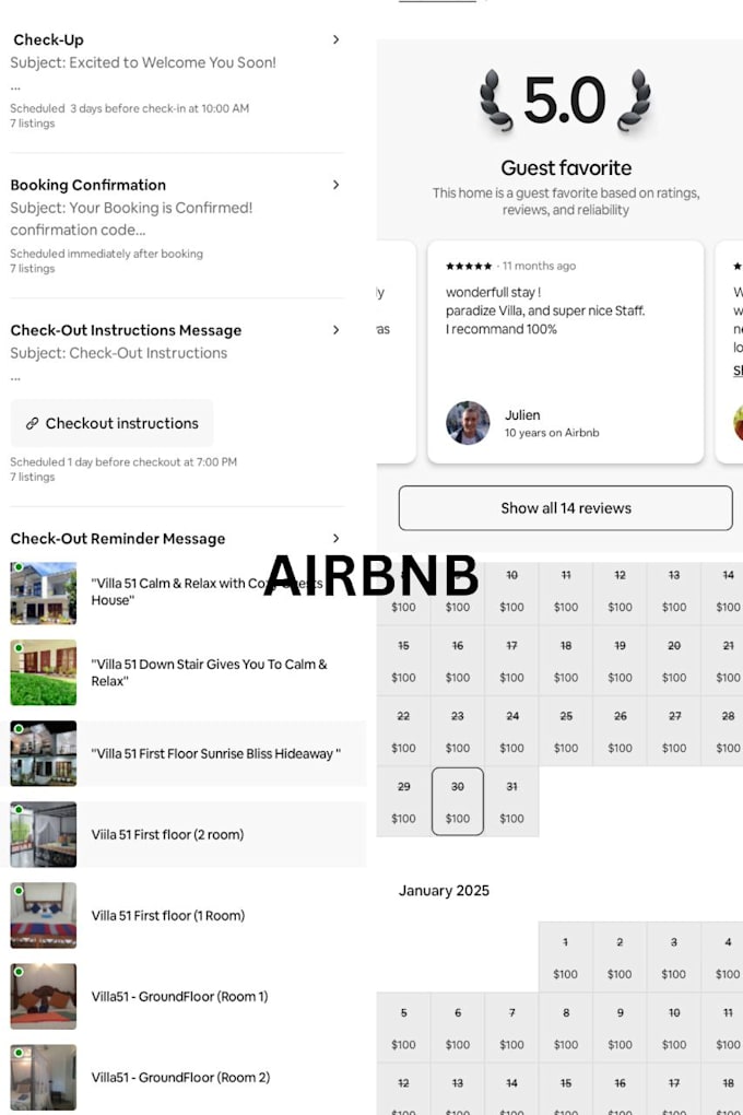 Gig Preview - Professional VA for airbnb bookingcom and vrbo listings calendar management more