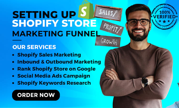 Gig Preview - Setup shopify store marketing funnel to promote shopify product website with seo