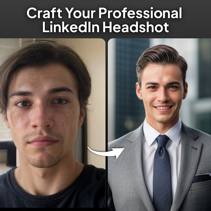 Gig Preview - Create stunning ai business headshots for linkedin, resume, CV, and more