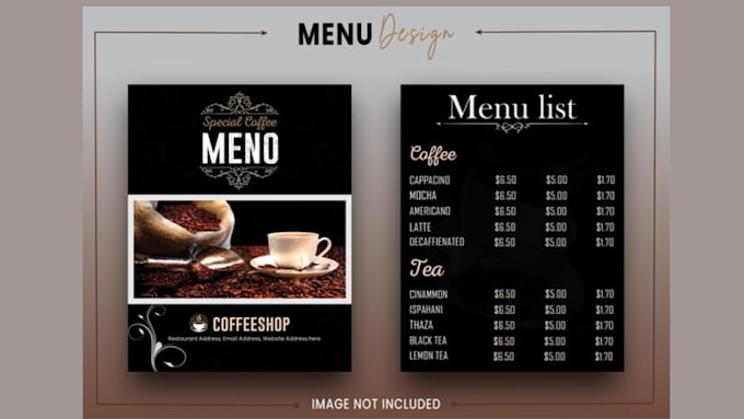 Gig Preview - Design a creative and unique cafe or coffee shop menu