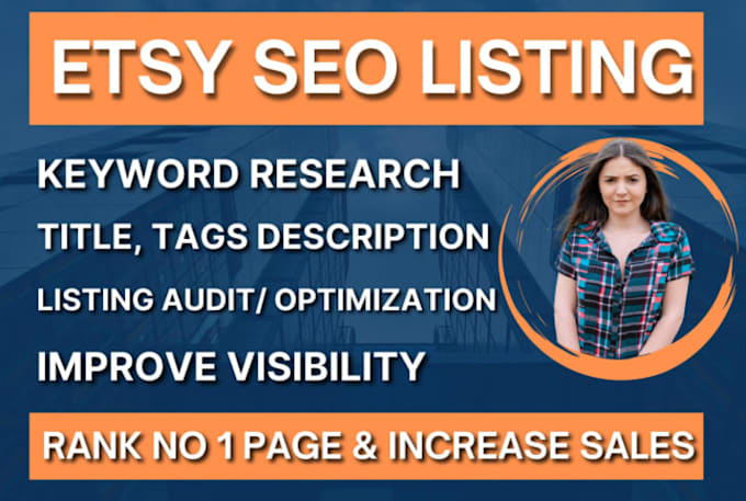 Gig Preview - Do etsy seo listings title, tags, image alt text to top rank and boost sales