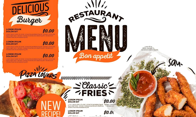 Gig Preview - Do eyes catching restaurant menu design with price list for club pubs cafe bar