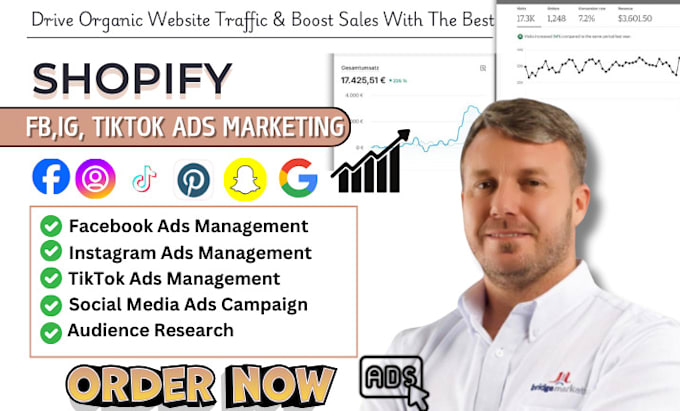 Gig Preview - Shopify facebook ads advertising, fb marketing, instagram ads tiktok ads manager