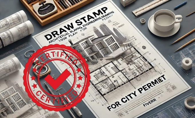 Gig Preview - Draw stamp architectural drawing floor plan engineering drawing for city permit