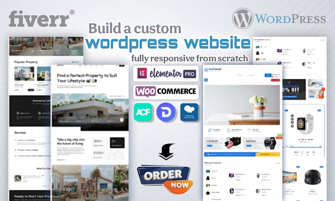 Gig Preview - Build a custom wordpress website fully responsive from scratch