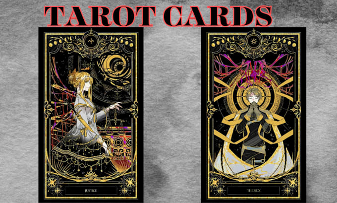 Gig Preview - Design tarot cards oracle cards zodiac card illustration in art  nouveau style