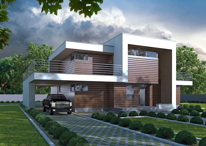 Gig Preview - Make a modern architectural design of your house 3d exterior render and plans