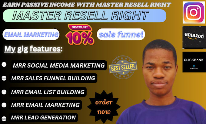 Gig Preview - Setup email marketing, SEO optimized sales funnel for master resell course sales