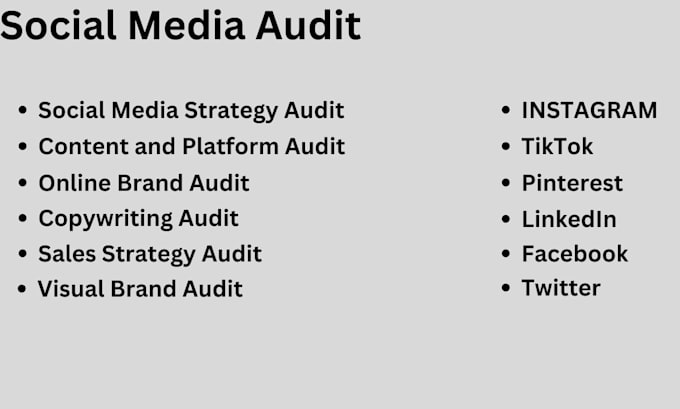 Gig Preview - Social media and content strategy audit for your brand