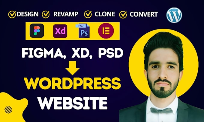 Gig Preview - Design clone or convert psd xd figma to elementor wordpress website