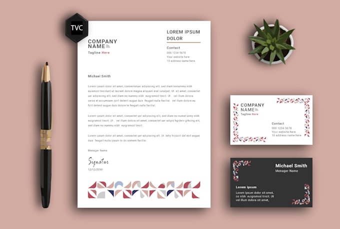 Gig Preview - Design minimalistic letterhead and business card