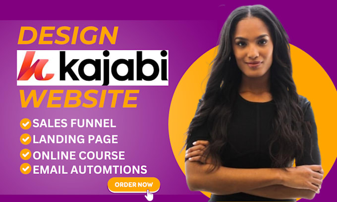 Gig Preview - Kajabi website design, kajabi online course, kajabi sales funnel, landing page