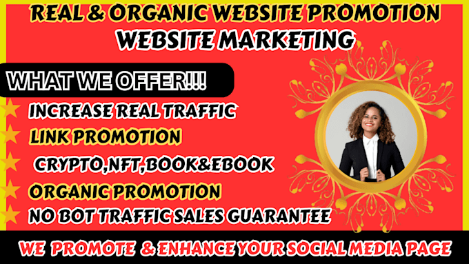 Gig Preview - Promote and grow your website organically for more traffic and sales