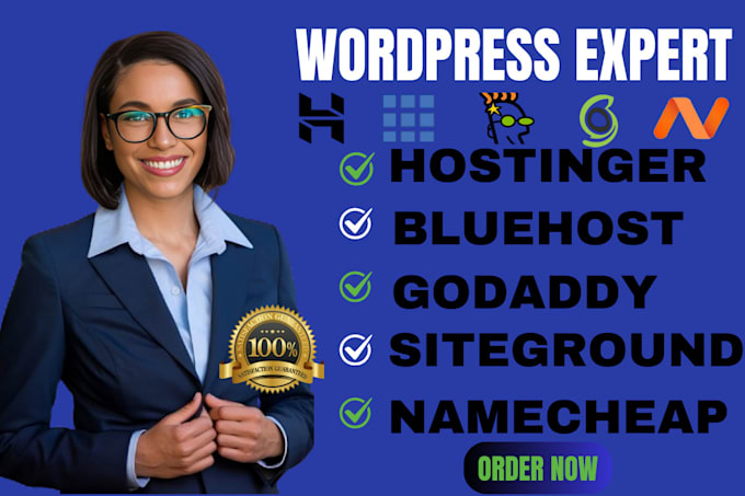 Bestseller - design wordpress website on bluehost godaddy siteground hostinger hostgator