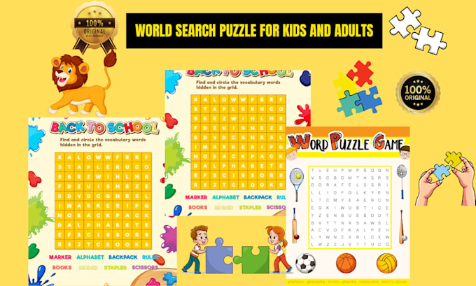 Gig Preview - Design custom word search puzzle book for amazon kdp