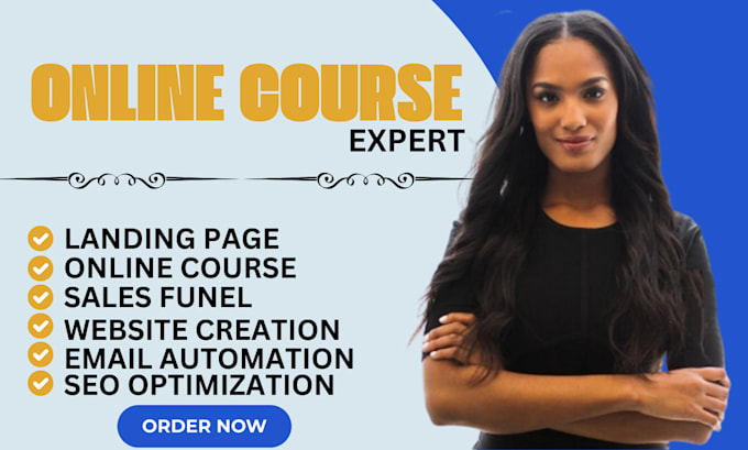 Gig Preview - Online course website, teachable, thinkific, kajabi, samcart sales funnel