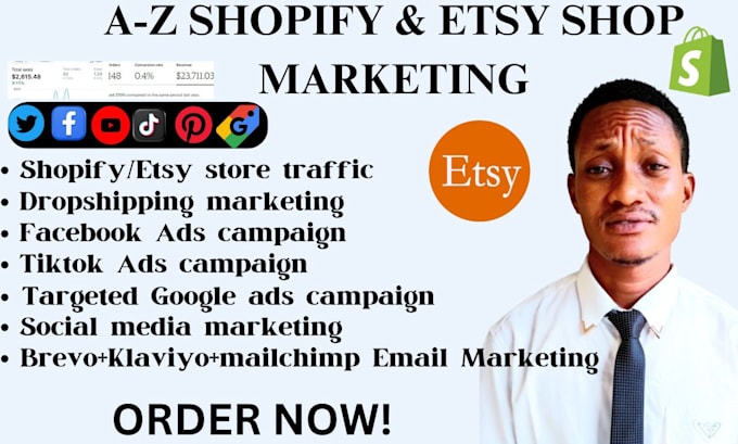 Gig Preview - Shopify marketing, etsy shop promotion, sales  traffic ads, facebook shop