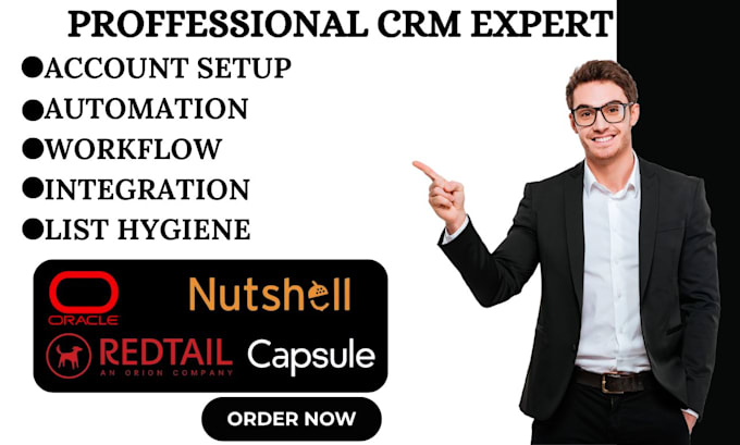 Gig Preview - Setup sale seek oracle crm red tail crm nutshell crm capsule crm automation va