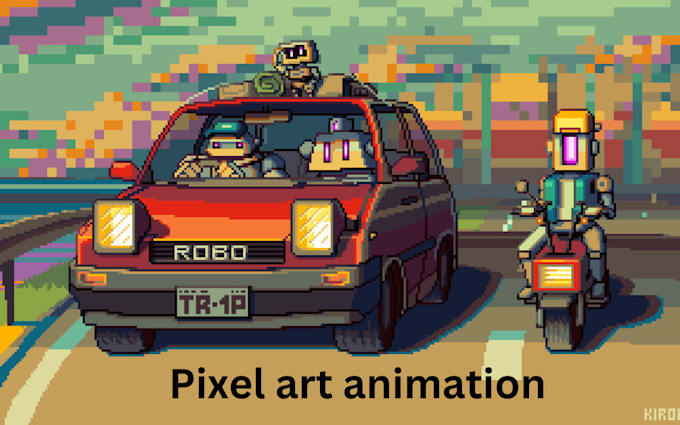 Gig Preview - Create pixel art animation pixel art game scene, portrait sprite sheet animation