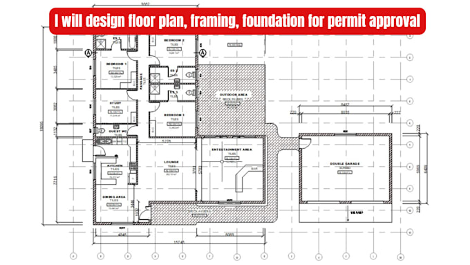 Gig Preview - Draw floor plan, framing, foundation for permit approval