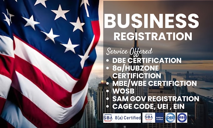 Gig Preview - Help with mbe,dbe, sba 8a, hubzone,wosb,sdvosb, mwbe, sam gov, cage, naics code