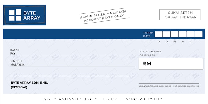 Bestseller - create a professional custom mock cheque design