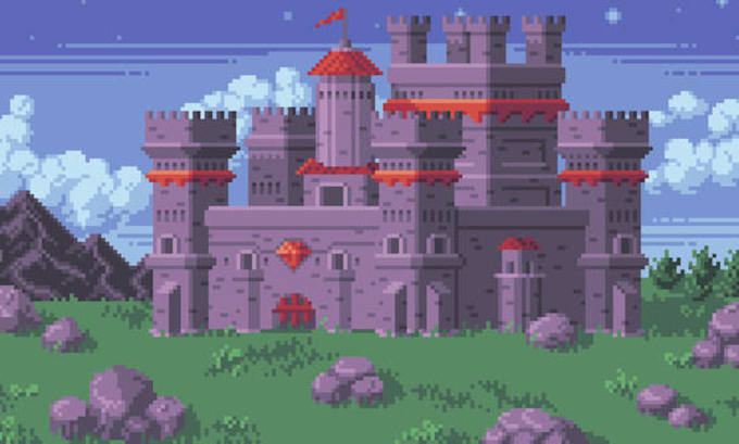 Gig Preview - Create pixel art background illustration for retro games