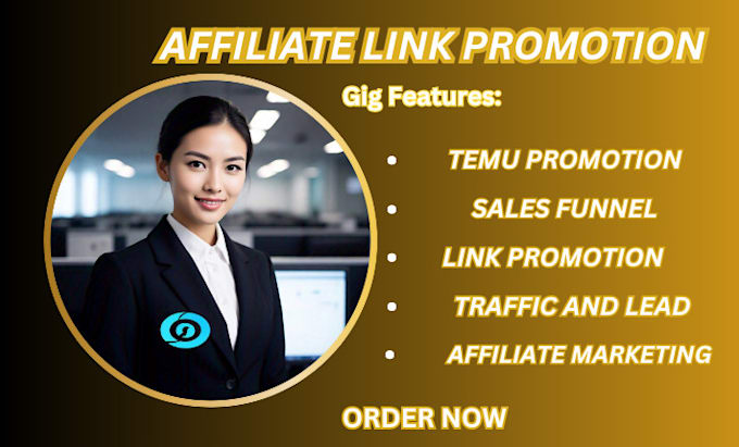 Gig Preview - Promote affiliate link, mlm referral link, temu clickbank affiliate marketing