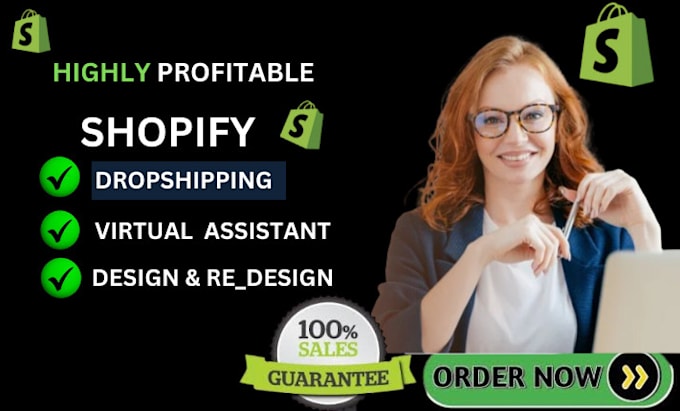 Gig Preview - Set up your shopify store virtual assistant for a profitable dropshipping store