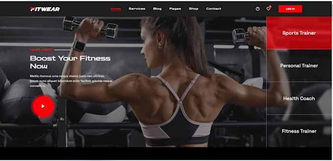 Gig Preview - Fitness website health and fitness  personal trainer website fitness website