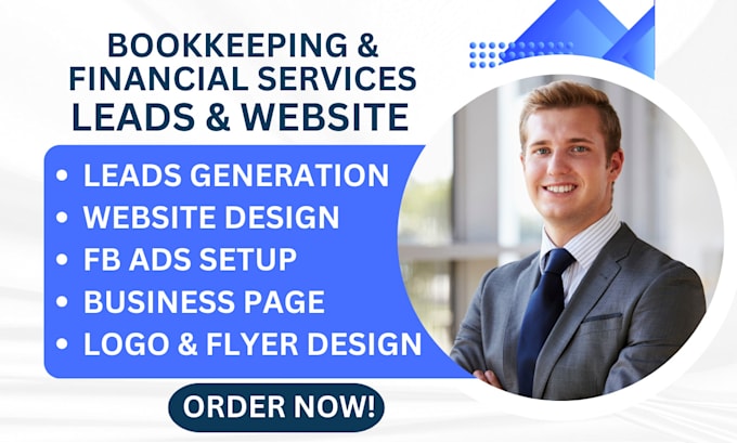 Gig Preview - Generate bookkeeping, accounting, financial service leads and website design