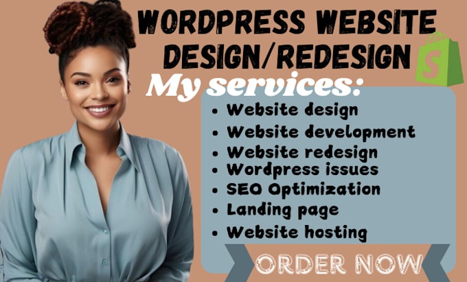 Gig Preview - Design wordpress, build wordpress website, redesign  website, fix issues