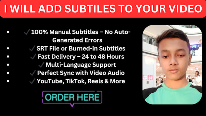 Gig Preview - Add accurate and professional subtitles to your videos