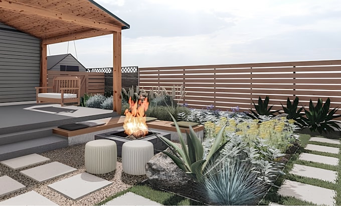 Gig Preview - Do landscape designs garden design backyard swimming pool and rendering