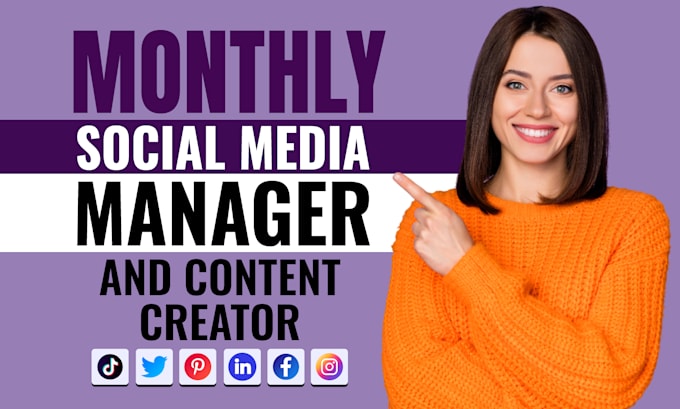 Gig Preview - Be your monthly social media manager for facebook and instagram