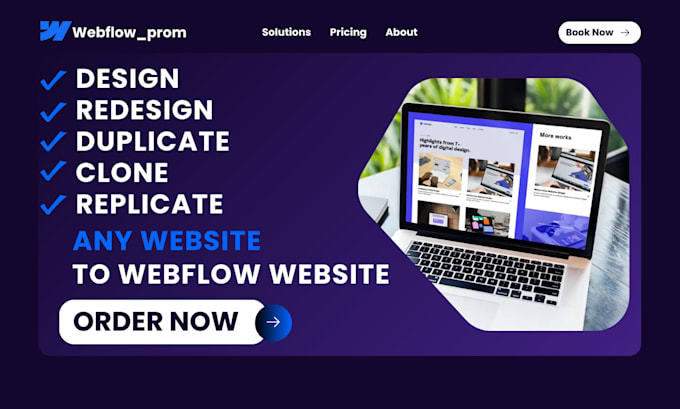 Gig Preview - Design, clone website to webflow website as webflow designer webflow developer