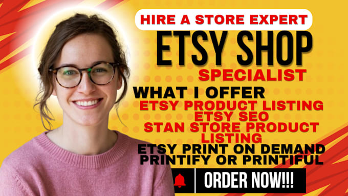 Gig Preview - Do etsy digital products etsy shop setup with etsy stan store product listing