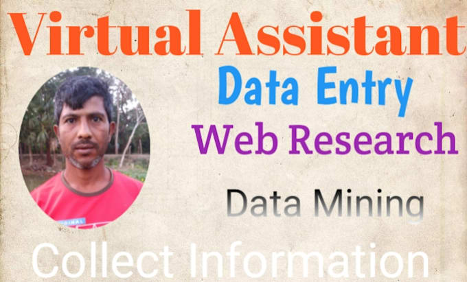 Gig Preview - Be a virtual assistant and I will do data entry and web research