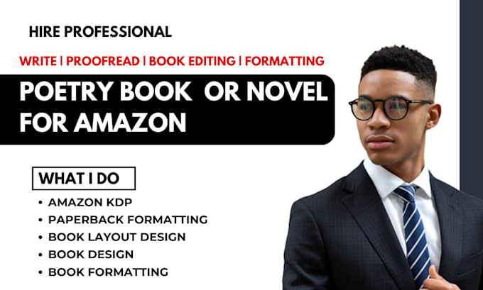 Gig Preview - Proofread book paperback formatting layout design poetry poem novel manuscript