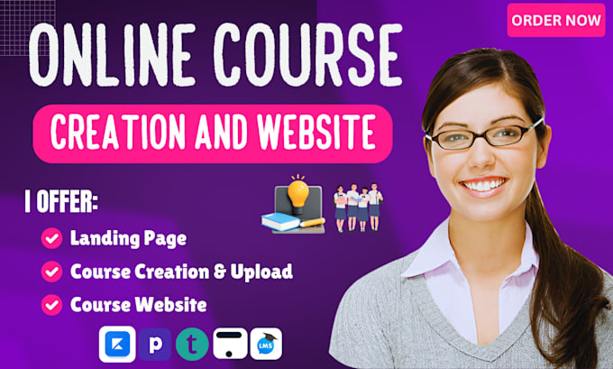 Gig Preview - Create masterclass online course creation online course website kajabi website