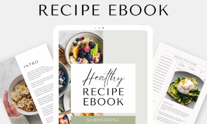 Gig Preview - Design meal prep guides, nutrition tips, recipe ebook, cookbook, meal planner