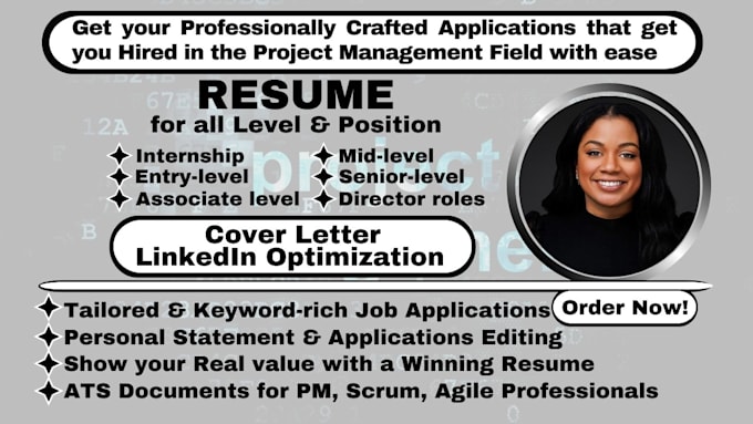 Gig Preview - Craft an ats friendly project manager resume, scrum master, pmo assistant CV