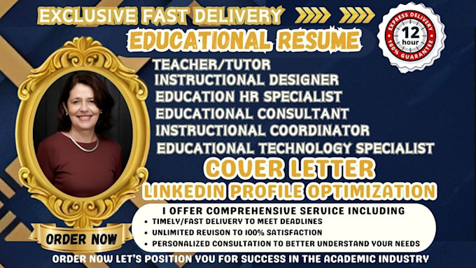 Bestseller - craft ats optimized educational, teacher, tutor, counselor resume  cover letter