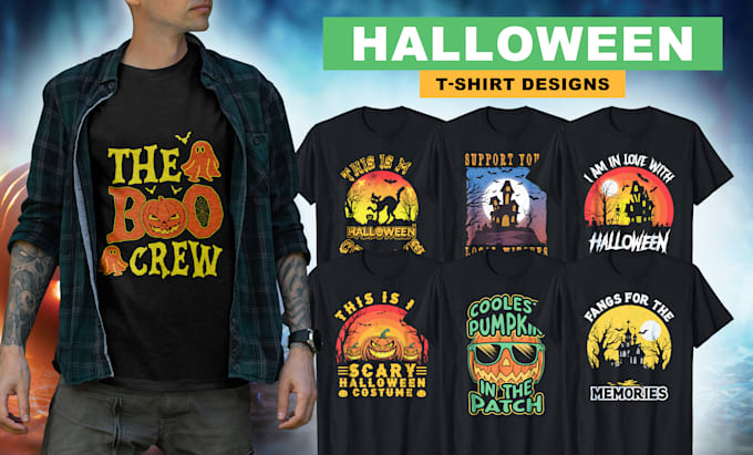 Gig Preview - Do create custom halloween t shirt design for your brand