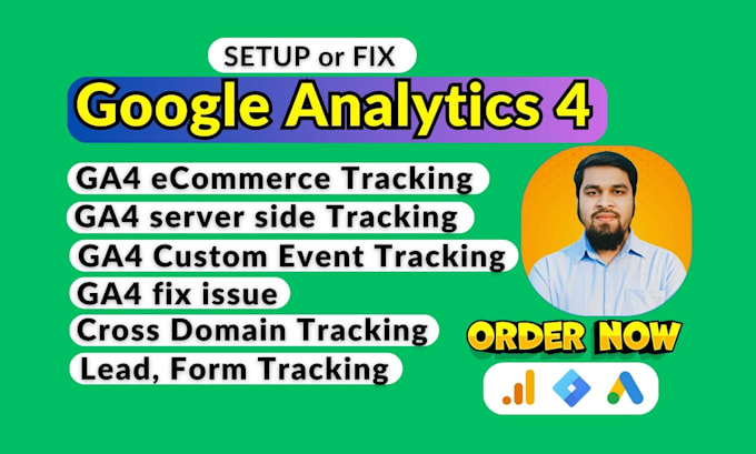 Gig Preview - Setup google analytics, ga4 ecommerce tracking, server side, ga4 issue