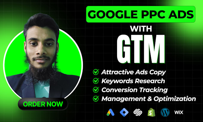 Gig Preview - Google ppc ads setup from scratch and conversion tracking with GTM