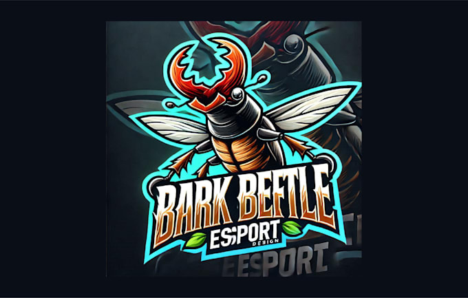 Gig Preview - Design modern bark beetle mascot logo with free source file