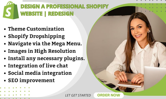 Gig Preview - Create shopify store, shopify website design and redesign, dropshipping store