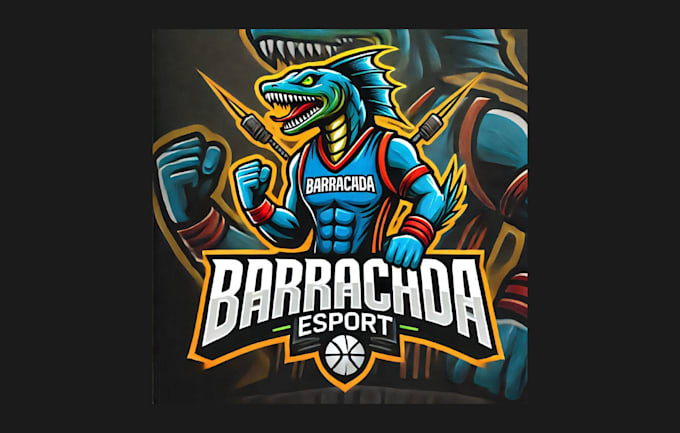 Gig Preview - Do high quality barracuda mascot logo with free source file