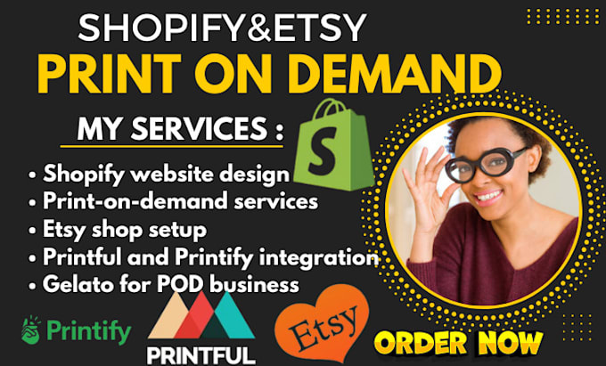 Gig Preview - Do etsy print on demand, shopify print on demand, printify, printful gelato pod